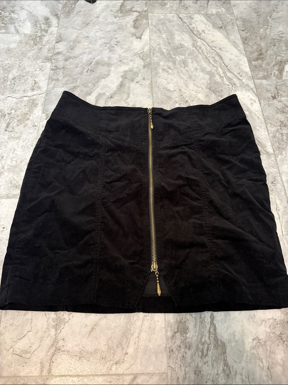Corduroy Zipper Mini Skirt